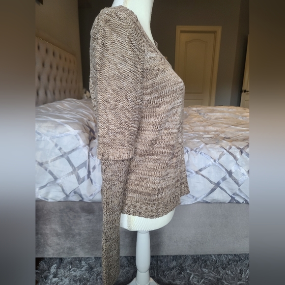 Splendid - Off the shoulder brown pullover knit sweater - Picture 4 of 5